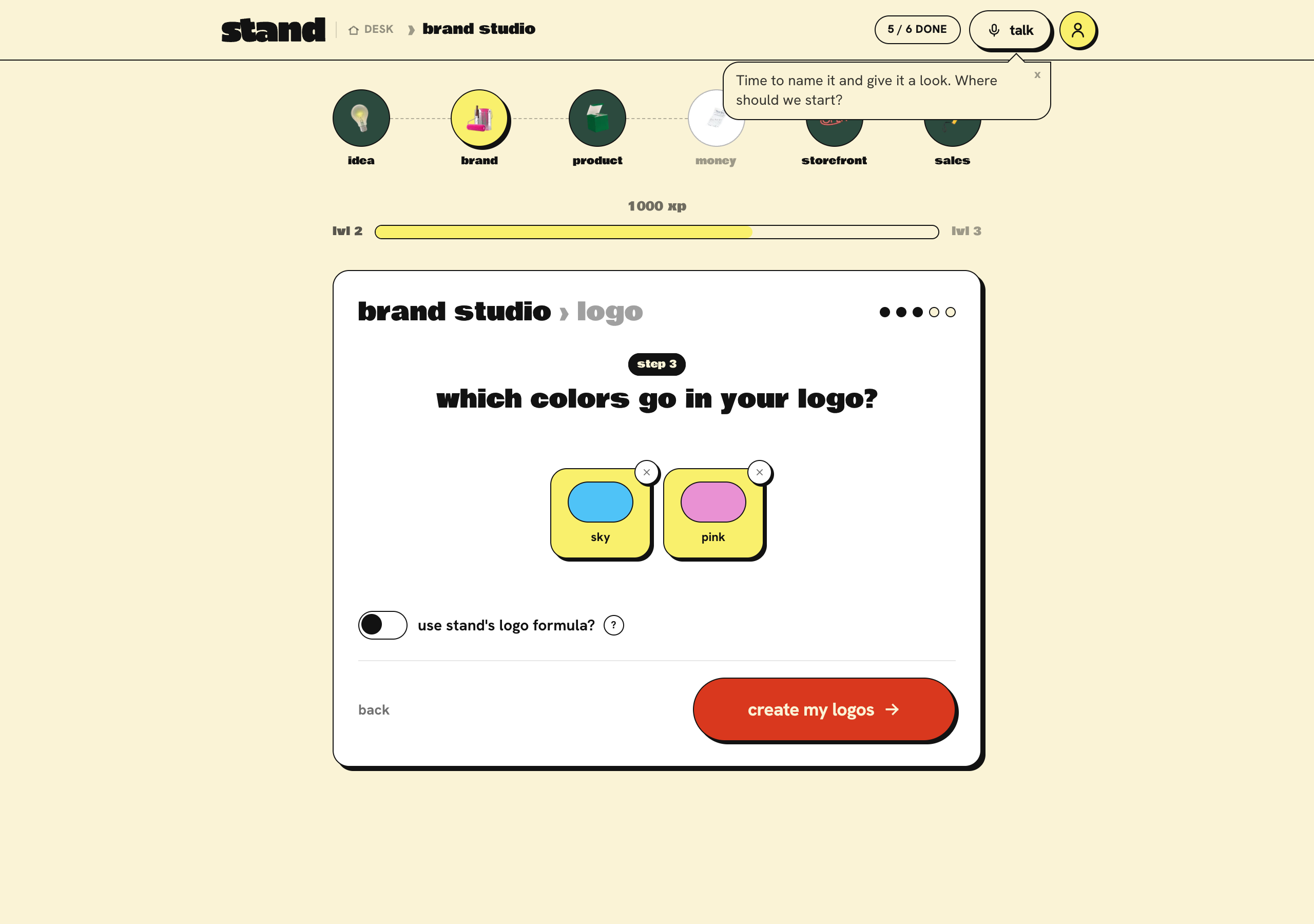 Step 3: choose colors